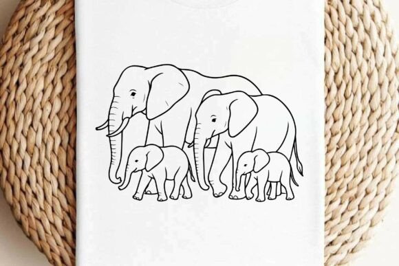 Elephant Family Vector Clipart Design Review