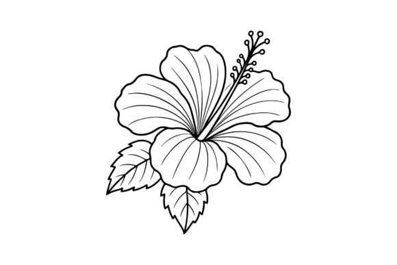 Hibiscus Flower Clipart Vector Design