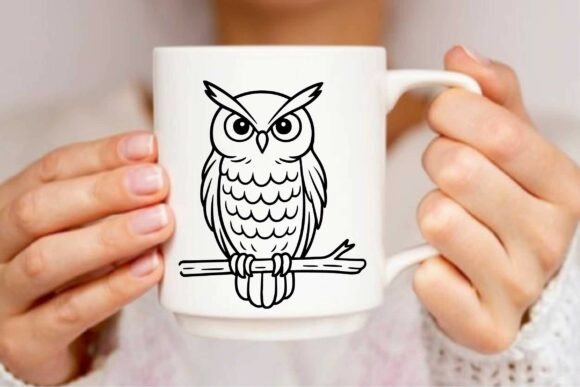 Owl on Branch Clipart Silhouette Vector Review