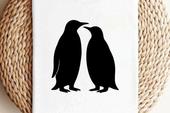 Penguin Couple Silhouette Vector Clipart Review