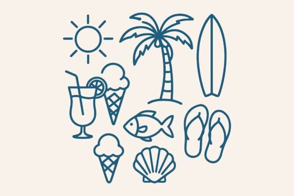 Summer Coastal Sublimation Clipart Review